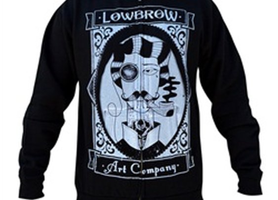 Mens Lowbrow Art Gent by Adi Steampunk Tattooed Man Pipe Black Hoodie