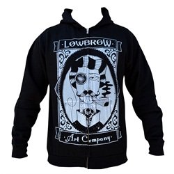 Mens Lowbrow Art Gent by Adi Steampunk Tattooed Man Pipe Black Hoodie