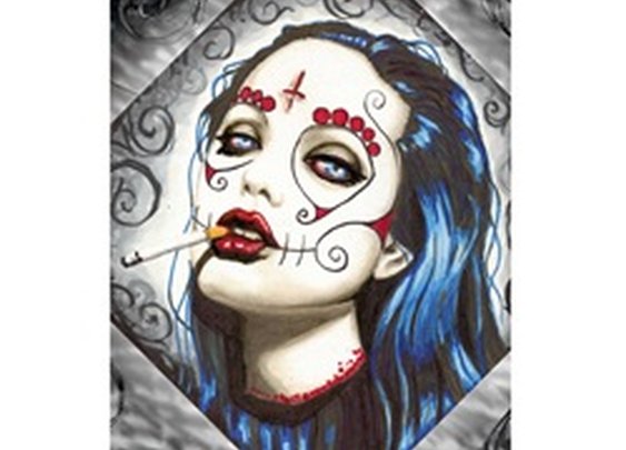 Angelina by Shayne of the Dead Bohner Smoking Woman Tattoo Art Print