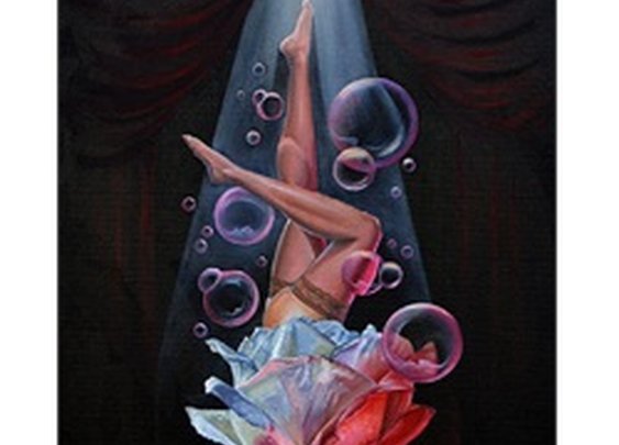 Spirit of Burlesque by Anthony Velasquez Legs w Rose Canvas Art Print
