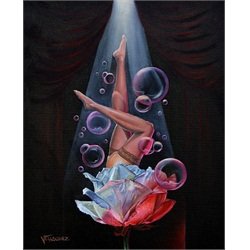 Spirit of Burlesque by Anthony Velasquez Legs w Rose Canvas Art Print
