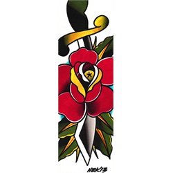 Rose Dagger by HEK Old School Tattoo Flash Sketch Canvas Art Print
