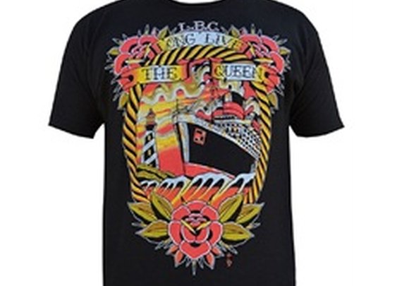 Mens Long Live the Queen Mary by Tyler Bredeweg Tattoo Art T Shirt