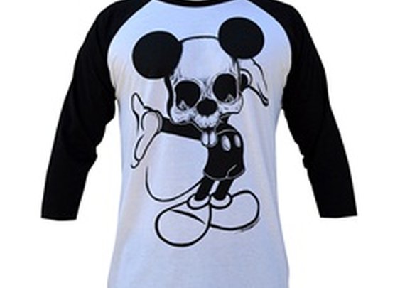 Mens Ta Da by Josh Stebbins Baseball Raglan Dead Mickey Mouse T-Shirt