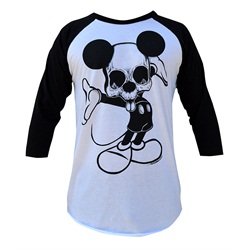 Mens Ta Da by Josh Stebbins Baseball Raglan Dead Mickey Mouse T-Shirt