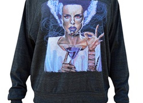 Juniors I Put a Spell On You by Mike Bell Oversized Black Sweatshirt