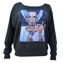 Juniors I Put a Spell On You by Mike Bell Oversized Black Sweatshirt