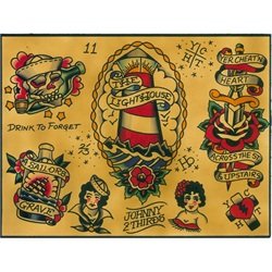 Flash by Johnny 2 Thirds Old School Rockabilly Tattoo Framed Art Print