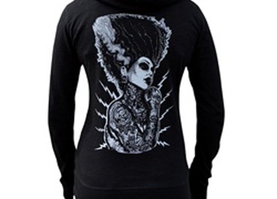 Juniors Demon Love by Josh Stebbins Monster Tattoo Slub Black Hoodie