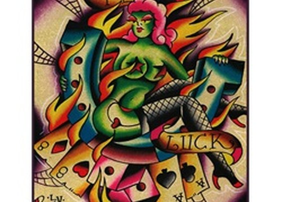 Tuff Luck by Ryan Downie Lady Luck Horseshoe Tattoo Canvas Art Print