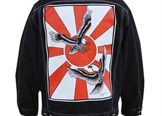 Mens Duel in the Sun by Rick Walters Tattoo Black Jean Denim Jacket