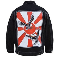 Mens Duel in the Sun by Rick Walters Tattoo Black Jean Denim Jacket