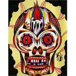 Muerto I by Ryan Downie Mexican Sugar Skull Tattoo Canvas Art Print