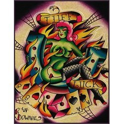 Tuff Luck by Ryan Downie Lady Luck Horseshoe Tattoo Canvas Art Print