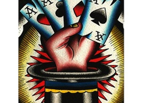 Hat Trick Ryan Downie Rockabilly 4 Aces Magic Tattoo Canvas Art Print
