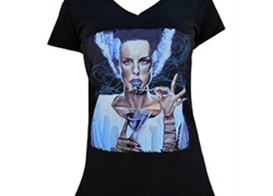 Womens I Put a Spell on You by Mike Bell Frankenstein Black T Shirt