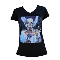 Womens I Put a Spell on You by Mike Bell Frankenstein Black T Shirt