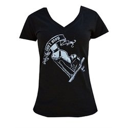Womens Can't Stop by Dwight Francis Spider Web and High Heel Print Black T Shirt