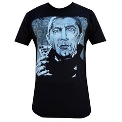 Mens I Never Drink Wine by Mike Bell Dracula Cocktail Black T Shirt