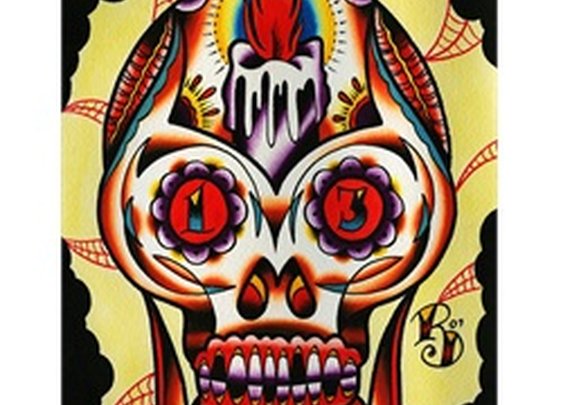 Muerto I by Ryan Downie Mexican Sugar Skull Tattoo Canvas Art Print