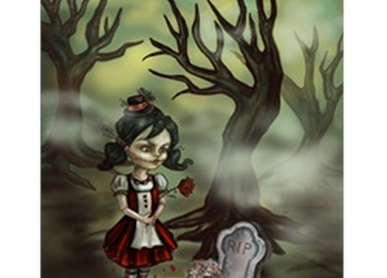 Zombie Graveyard by Diana Levin Goth Haunted Forest Canvas Art Print