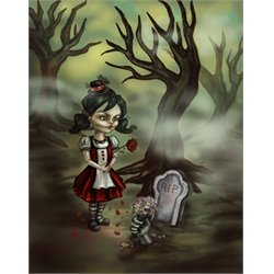 Zombie Graveyard by Diana Levin Goth Haunted Forest Canvas Art Print