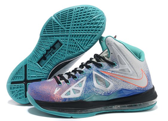 King Lebron James X 10 With Pure Platinum Black Sport Turquoise Colorways