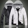 Men's PU Leather Jacket with Detachable Hood