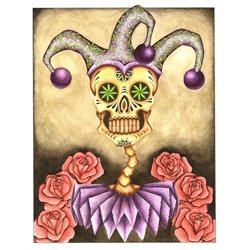 Joker by Gabe Londis Sugar Skull Poker Playing Cards Canvas Art Print