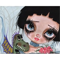 Fairies & Dragons No 3 by Dottie Gleason Fairytale Canvas Art Print