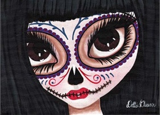 I See You by Dottie Gleason Day of the Dead Mask Canvas Fine Art Print