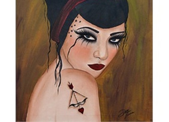 Alees by Dottie Gleason Tattooed Pin-up Girl Canvas Giclee Art Print