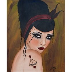 Alees by Dottie Gleason Tattooed Pin-up Girl Canvas Giclee Art Print