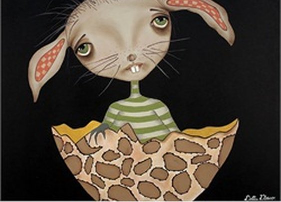 Cleo by Dottie Gleason Fairytale Easter Bunny Rabbit Canvas Art Print