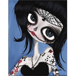 Bette by Dottie Gleason Gothic Tattooed Spider Girl Canvas Art Print