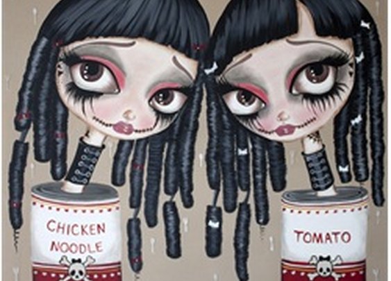 Tin Can Girls by Dottie Gleason Cambells Soup Girls Canvas Art Print