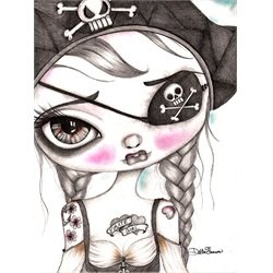 Keira the Pirate Girl by Dottie Gleason Tattoo Canvas Giclee Art Print