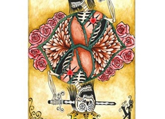 King by Gabe Londis Sugar Skull Poker Cards Tattoo Canvas Art Print