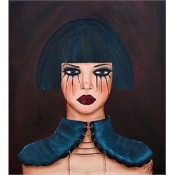 Adrina by Dottie Gleason Gothic Crying Warrior Woman Canvas Art Print