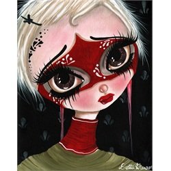 Promise by Dottie Gleason Goth Masked Girl Tattoo Canvas Art Print