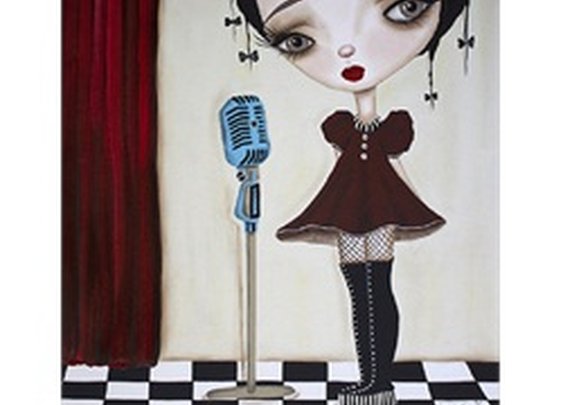 Little Performer by Dottie Gleason Goth Singing Girl Canvas Art Print