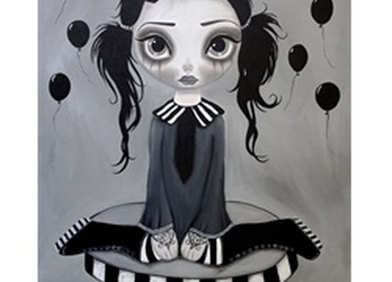 Simply Delicious by Dottie Gleason Goth Carnie Girl Canvas Art Print