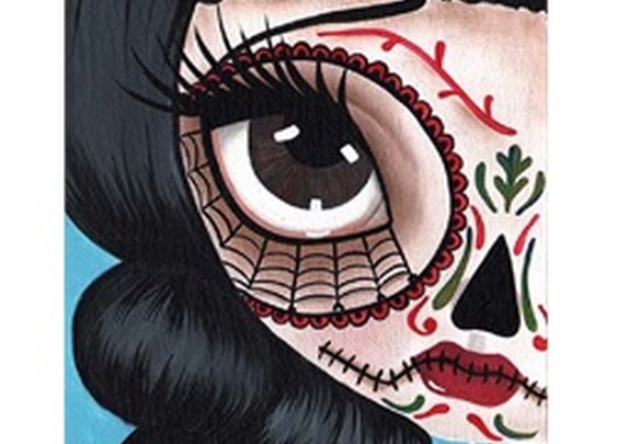 Day of the Dead No 11 by Dottie Gleason Sugar Skull Canvas Art Print