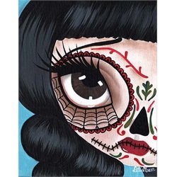 Day of the Dead No 11 by Dottie Gleason Sugar Skull Canvas Art Print