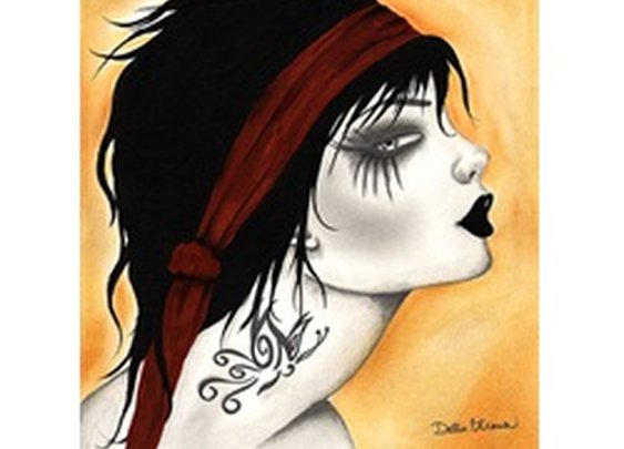 Althaia by Dottie Gleason Goth Tattooed Woman Canvas Giclee Art Print