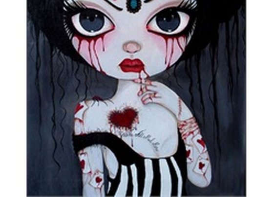 Alice Just a Crazy World by Dottie Gleason Girl Canvas Fine Art Print