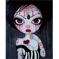 Alice Just a Crazy World by Dottie Gleason Girl Canvas Fine Art Print