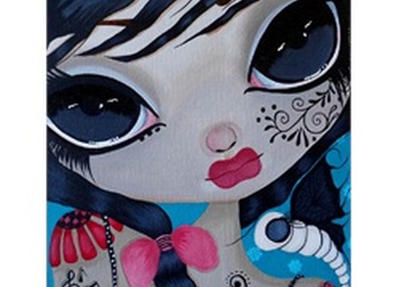 Angelique by Dottie Gleason Tattooed Punk Girly Girl Canvas Art Print