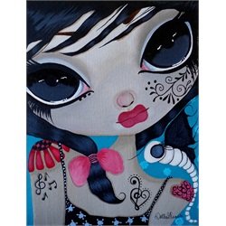 Angelique by Dottie Gleason Tattooed Punk Girly Girl Canvas Art Print