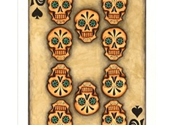 10 by Gabe Londis Mexican Sugar Skull Poker Cards Canvas Art Print